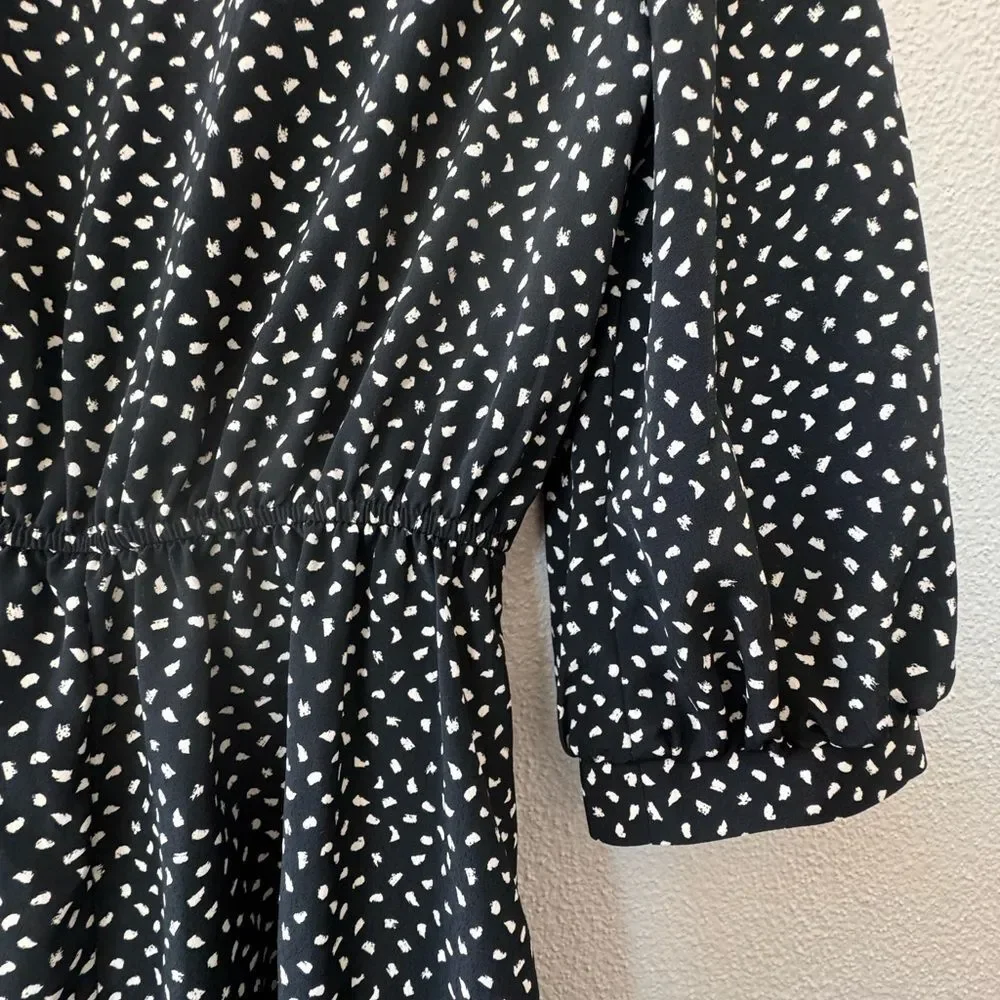 Antropologie Eva Franco Romper Black White Polka Dot Feminine SZ 2